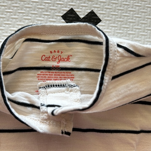 Cat & Jack Baby 0-3m striped Henley Tee - Picture 2 of 3